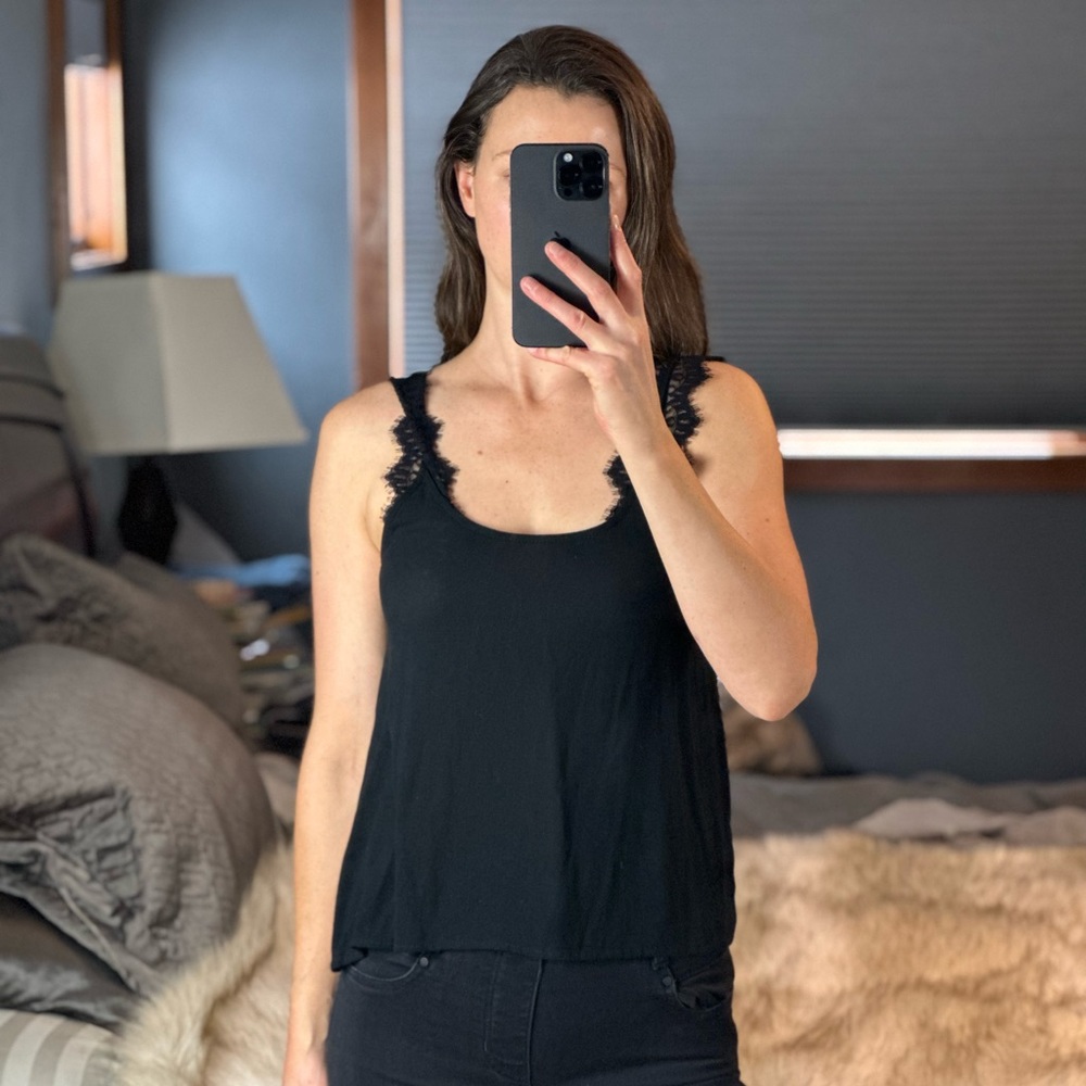 Sienna Lace Strap Tank Top, Small